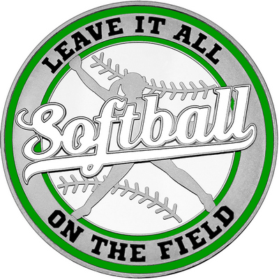 White "Softball" with Green Outer Circular Borders